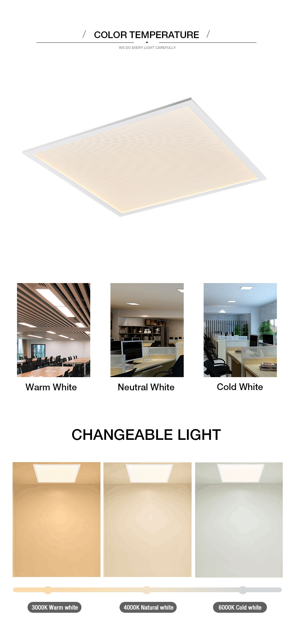 Luminans LED panel light 40W high quality flat panel lamp 595*595mm square aluminum ceiling light panel light for Office mall