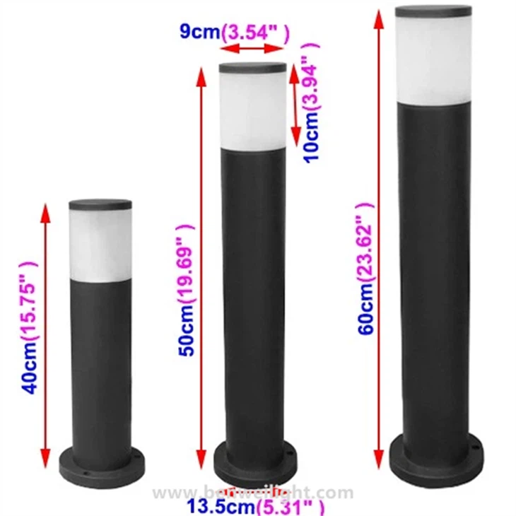 LED Outdoor Column Lights With Replaceable E27 Bulbs, Suitable For Garden Paths And Landscape Lighting suppliers