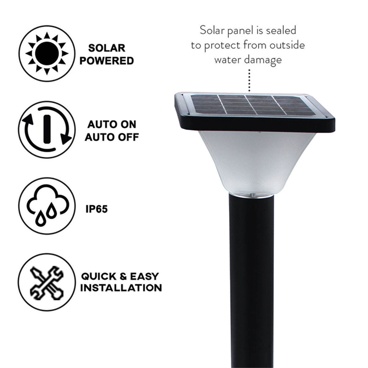 Modern Solar LED Path Lights - Adjustable Height & Wireless Design For Gardens