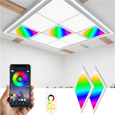 RGBW Smart LED-paneelivalaisin, Tuya WiFi Himmennettävä CCT Square -kattolamppu